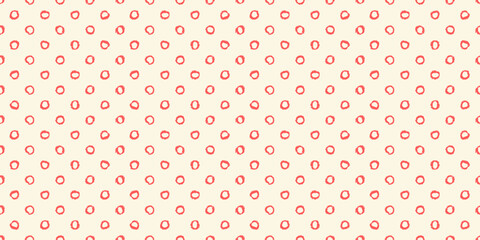 Polka dot seamless pattern with hand painted circles. Vector illustration