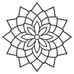 Obraz premium Blossom Mandala Shape. Circular pattern in form of mandala, tattoo, decoration. Decorative ornament in ethnic oriental style.