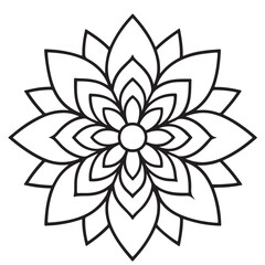 Blossom Mandala Shape. Circular pattern in form of mandala, tattoo, decoration. Decorative ornament in ethnic oriental style.