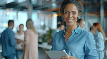 The professional woman with tablet