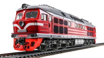 Fototapeta premium Vehicle train transportation locomotive on transparent background