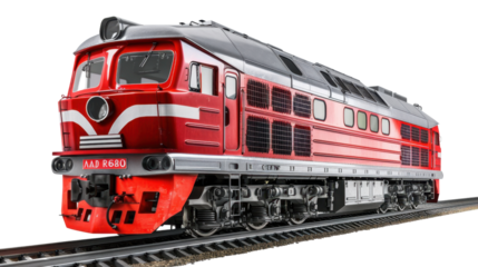 Vehicle train transportation locomotive on transparent background