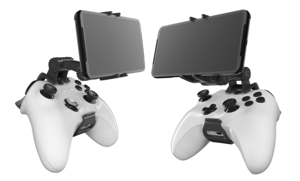 Set of mobile game controllers designed for a truly immersive and engaging gaming experience on the go isolated on white background with clipping path