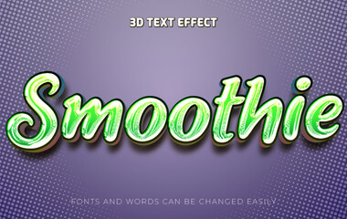 Smoothie 3d editable text effect style