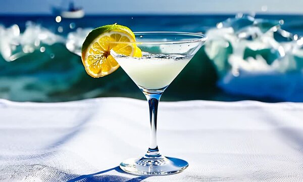 Refreshing Lemon Squash by the Seaside