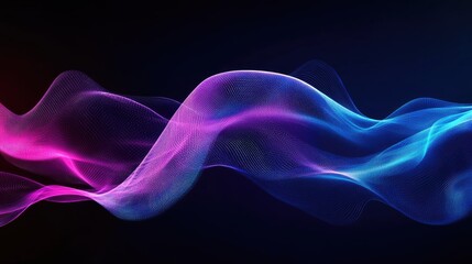 Abstract blue and purple waves on a dark backdrop, perfect for digital art and futuristic designs.