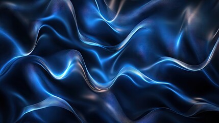 Obraz premium Abstract dark blue background with luminous wave patterns, perfect for contemporary and futuristic designs.