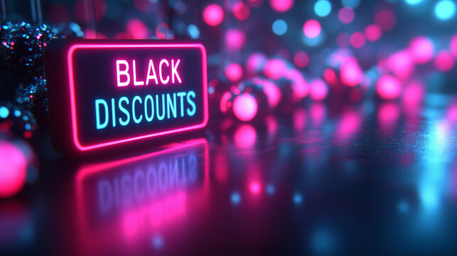 "BLACK FRIDAY" in black neon letters on a dark background with a percentage icon and "crazy DISCOUNTS" in the corner
