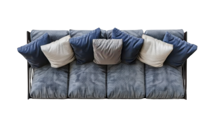 sofa top view on transparent background