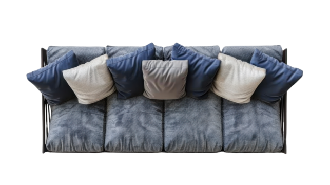 sofa top view on transparent background - Powered by Adobe