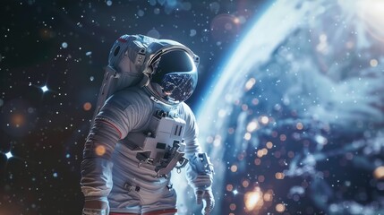 Fototapeta premium The astronaut in outer space