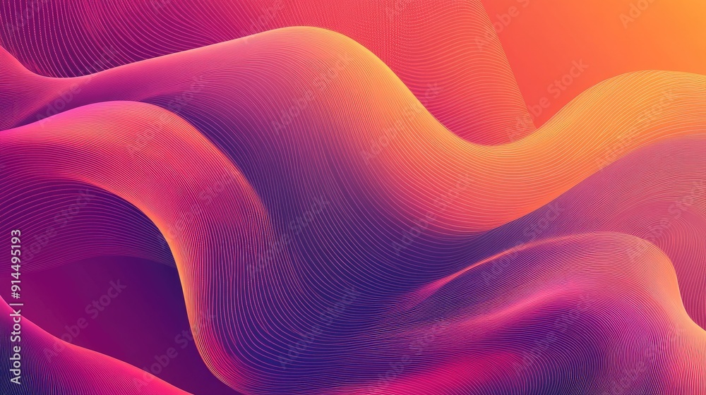 Poster abstract vector background with flowing gradient wave lines, ideal for sophisticated and clean desig