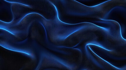 Obraz premium Abstract wave line pattern on a dark blue background, ideal for technology-themed banners, posters, and covers.