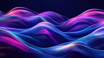 Fototapeta premium Abstract waves in blue and purple on a dark background, perfect for digital art and modern designs.