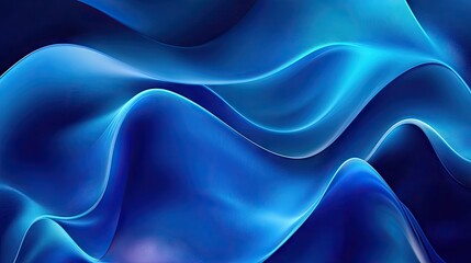 Fototapeta premium Blue neon illustration background with soft and elegant waves. Perfect for premium wallpaper, banner, or poster design.