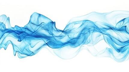 Blue water lines in free-flowing abstract style on a white background, creating a clean and artistic look. -