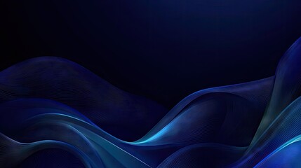 Dark blue background with wave line design, perfect for futuristic technology banners, posters, brochures, and flyers.
