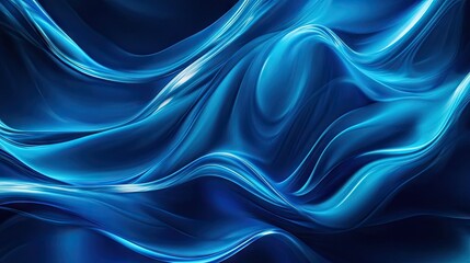 Obraz premium Elegant blue neon background with gentle wave patterns. Ideal for creating premium wallpaper, banners, and posters.