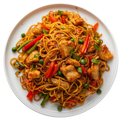 Chow Mein recipe illustration.  Popular chinese food, Chinese food for menu, restaurants, banners, design.