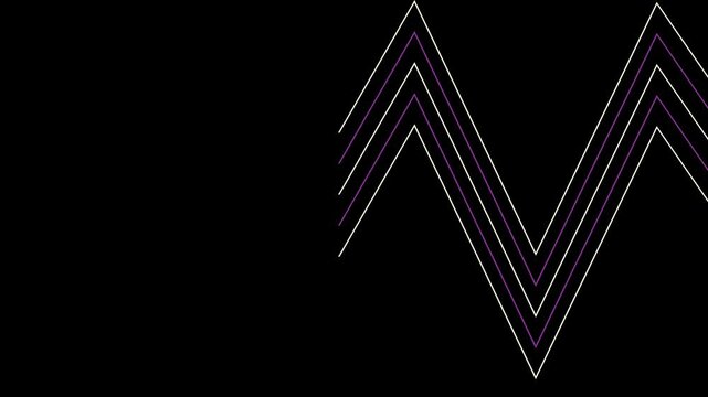 An abstract retro zig zag stripe pattern motion graphic design.