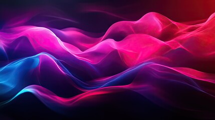 Obraz premium Glowing abstract waves on a dark background, ideal for artistic and futuristic design projects.