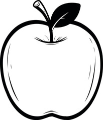 Fully Editable Vector Apple Line Art