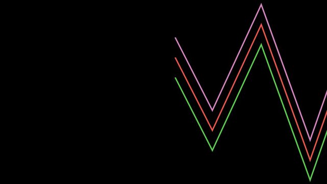 An abstract retro zig zag stripe pattern motion graphic design.