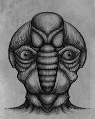 Alien creature, sketch - digital painting  © neurostructure