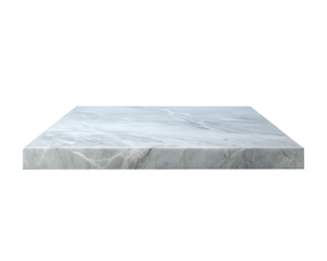 Gray Marble Slab With Veins featuring a smooth, polished surface and natural pattern, ideal for countertops or flooring. Isolated on transparent background, png.