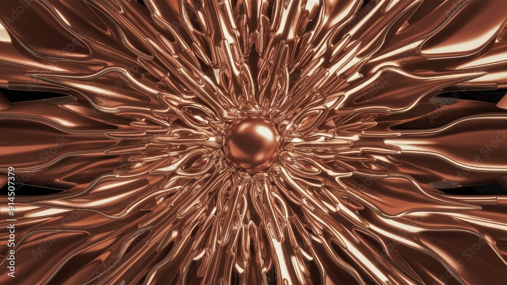 Poster abstract shiny background with 3d fractal rendering not aigenerated illustration