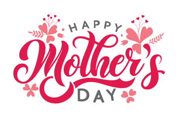 Obraz premium happy mother's day typography on White Background 