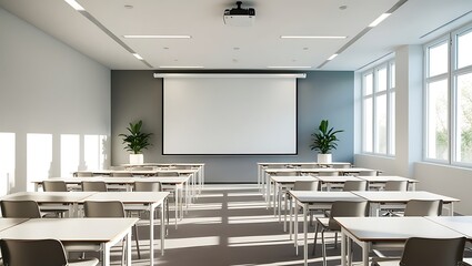 desk,indoor,learning,modern,classroom,education,window,design,table,contemporary,horizontal,photography,chair,color image,bright,lifestyle,floor,furniture,minimal,no people,room,interior,empty,white,n