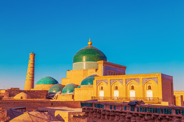 View of the architectural complex of the mausoleum of Pakhlavan Mahmud.
