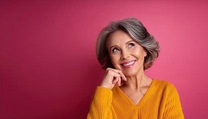 Beautifull woman thinking and smiling