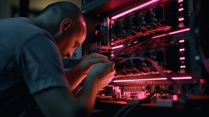 Technician Working on Server Hardware