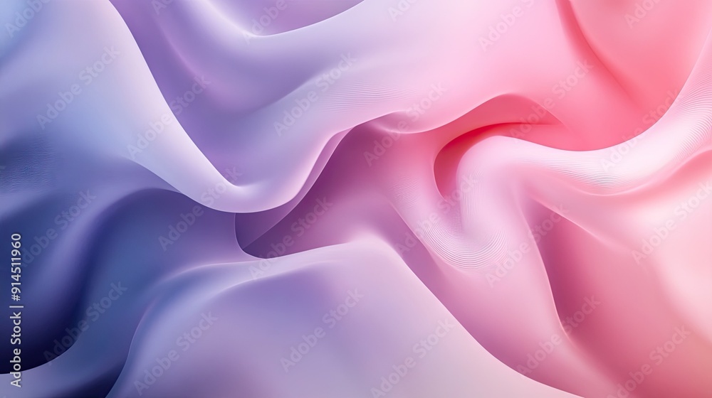 Poster soft and minimal wavy fluid abstract design with flowing gradients, perfect for creating sleek and m