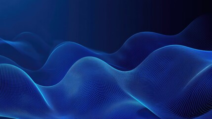 Wave line pattern on an abstract dark blue background, suitable for technology-themed flyers, covers, and brochures.