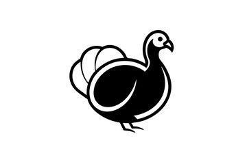 Black Turkey on Black Background with 'Turkey' Text | Printable Graphic Design