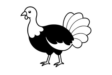 Black Turkey on Black Background with 'Turkey' Text | Printable Graphic Design