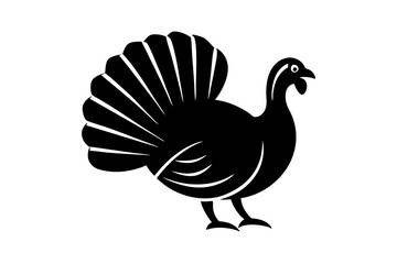 Black Turkey on Black Background with 'Turkey' Text | Printable Graphic Design