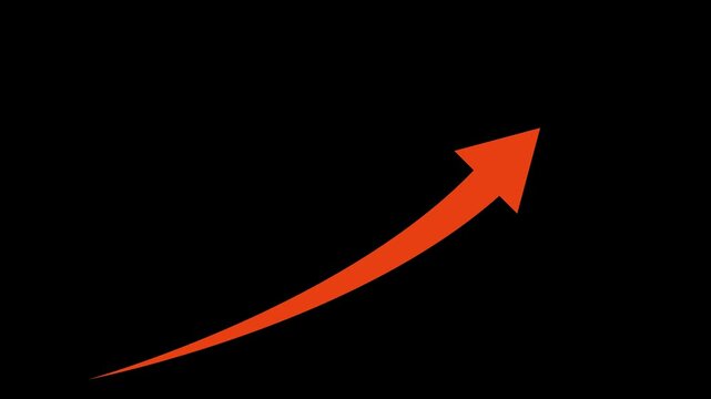 rising arrow animation, success concept. Profit growing icon .