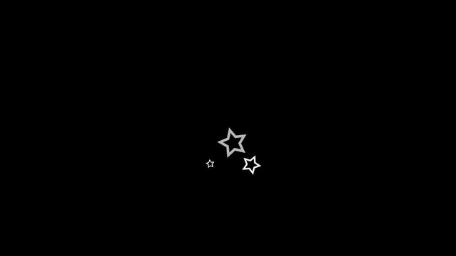 Shape Explosive Motion fireworks Modern and stylish for video decoration. Pop-up three ster background  animation, Circle bursting, Geometric, ribbon, july, blast animation  star, background black