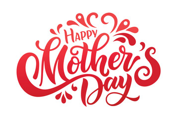 happy mother's day typography  on White Background 