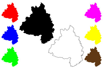 Zhaoqing city (People's Republic of China, PRC) map vector illustration, scribble sketch Gaoyao, Duanzhou or Shiuhing Prefecture-level city map