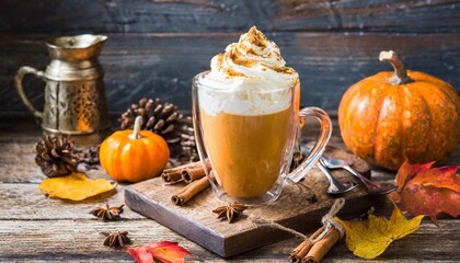 Velvety Pumpkin Spice Latte with Whipped Cream