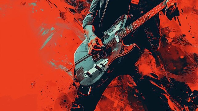 Rock music background. Rock poster. Background for music festival or concert poster or flyer, design template