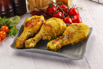 Roasted Chicken leg drumsticks with curry sauce