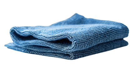 Blue rag for housework on transparent background 