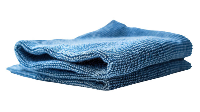 Blue rag for housework on transparent background 