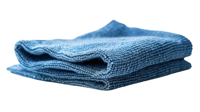 Blue rag for housework on transparent background